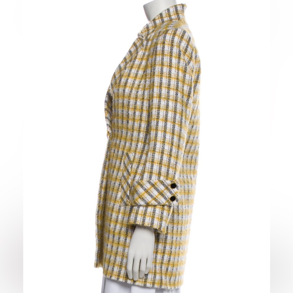 Veronica Beard Jin Yellow Plaid Dickey Jacket Coat - Picture 7 of 9